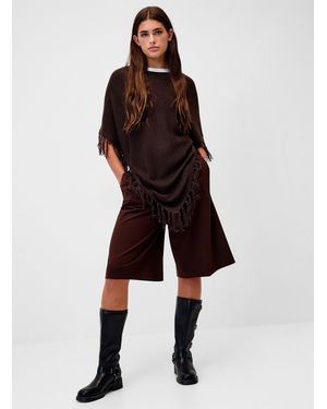 Twik Fringed Poncho - Brown