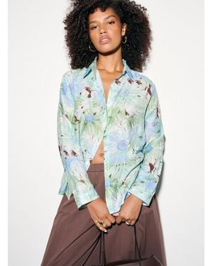 Icône Blue Flowers Sheer Shirt