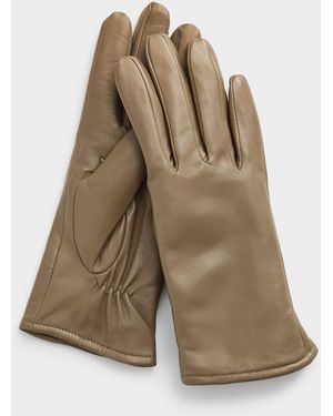 Simon's Monochrome Leather Gloves - Natural