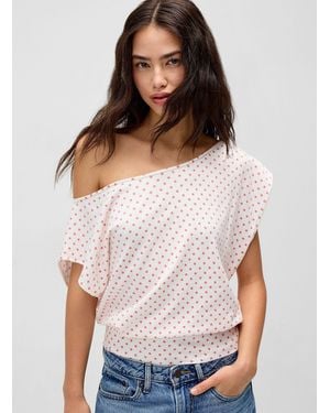 Twik Patterned Rolled Collar Sweater - White