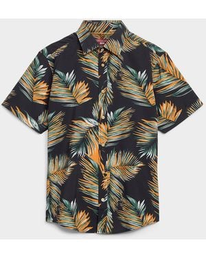 Report Collection Exotic Foliage Shirt Regular Fit - Black
