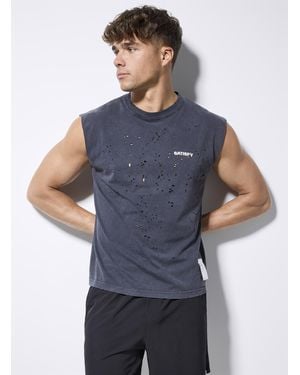 Satisfy Mothtech Cotton Sleeveless Tee - Blue