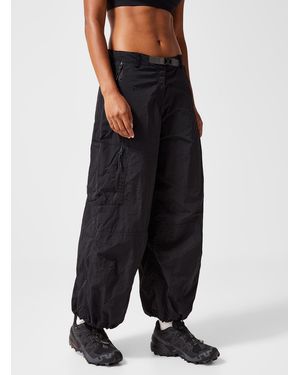 I.FIV5 Crisp Fabric Loose Parachute Pant - Blue