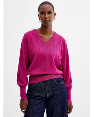 B.Young Pointelle Knit V - Red