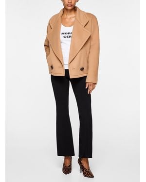 Stella McCartney Camel Wool Cropped Coat - Black