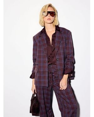 Icône Casual Plaid Twill Blazer - Brown