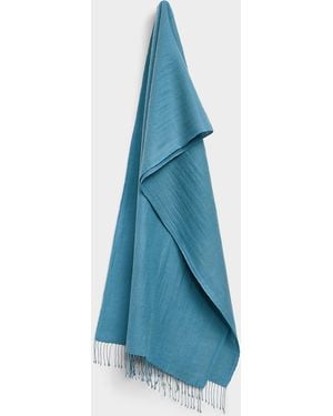 Simon's Lightweight Cashmere Pashmina Scarf - Blue