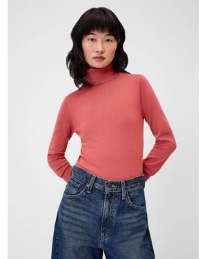 Twik Solid Turtleneck Sweater - Red