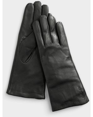 Auclair Leather And Cashmere Gloves - Black