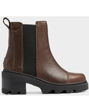 Sorel Joan Now Waterproof Leather Chelsea Boots - Brown