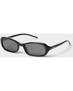 Chimi Code Narrow Rectangular Sunglasses - Black