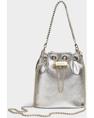 Ted Baker Aurele Mini Leather Bucket Bag - White