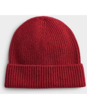 Le 31 Pure Cashmere Ribbed Tuque - Red