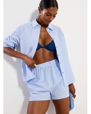 Simon's Seersucker Boxer Short - White