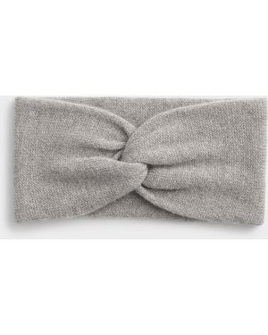 Simon's Pure Cashmere Twist Headband - Grey