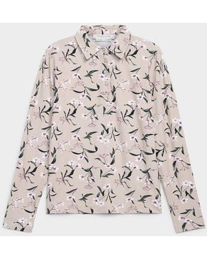 Contemporaine Patterned Jersey Polo Shirt - White
