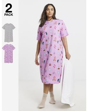 Simply Be Value 2 Pack Nighties - Pink