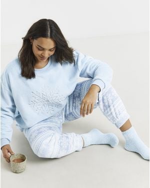 Pretty Secrets Pj Set & Fluffy Socks - Blue
