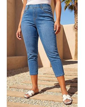 Roman Curve Cropped Jeggings - Blue