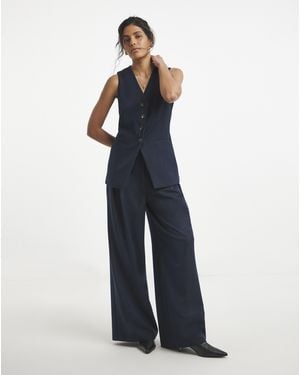 Simply Be Denim Look Wide Trouser - Blue