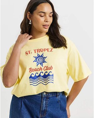 Simply Be St Tropez Graphic T-Shirt - Yellow