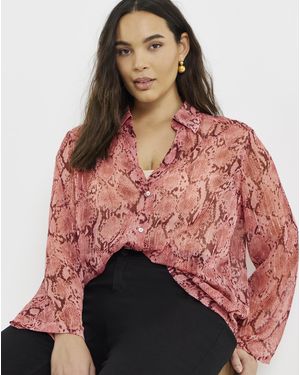Simply Be Crinkle Georgette Blouse - Red