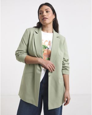 Simply Be Single Breasted Blazer - Green