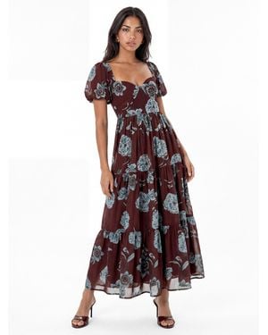 Anaya with love Anaya Floral Print Tiered Midaxi Dress