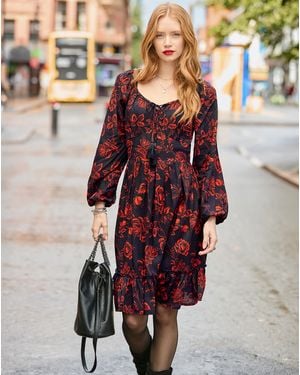 Joe Browns Floral Frill Hem Mini Dress - Multicolour