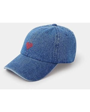 Accessorize Heart Baseball Cap - Blue