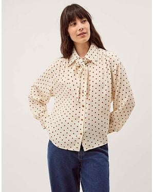 Monsoon Esme Polka Dot Shirt & Scarf - Natural