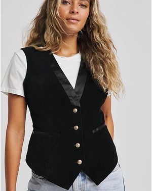 Joe Browns Chloes Velour Satin Waistcoat - Black