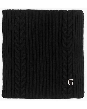 Guess Knitted G Logo Scarf - Black