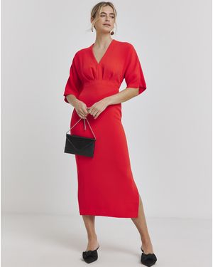 Joanna Hope Stretch Crepe Column Dress - Red