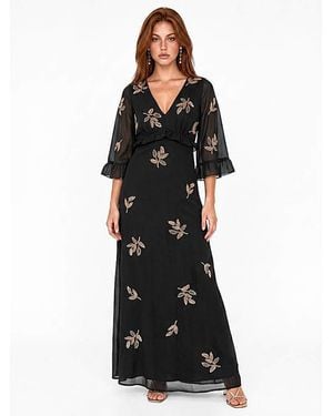 Maya Deluxe Embellished Maxi Dress - Black