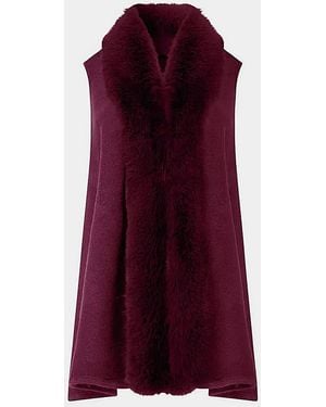 Joe Browns Fair Lady Faux Fur Trim Gilet - Purple