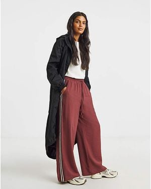 Simply Be Side Stripe Wide Leg Trousers - Red