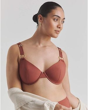 Figleaves Macrame Underwired Bikini Top - Brown