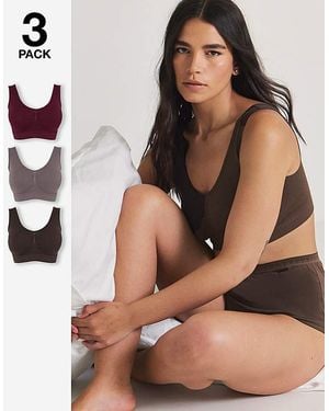 Pretty Secrets 3 Pack Comfort Tops - Brown
