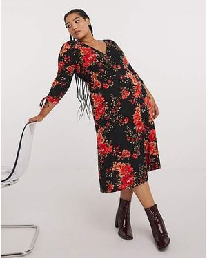 Joe Browns Winter Florals Wrap Dress - Red