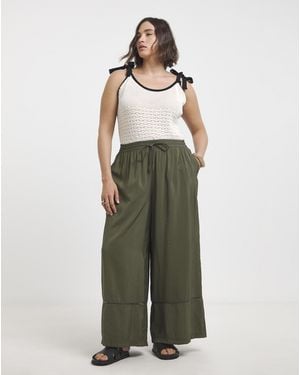Simply Be Trim Detail Trousers - Green