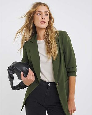Simply Be Single Breasted Blazer - Green