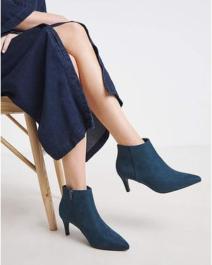 JD Williams Kitten Heel Pointed Toe Ankle Boot Eee - Blue