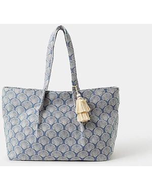 Accessorize Shell Print Weekend Bag - Blue