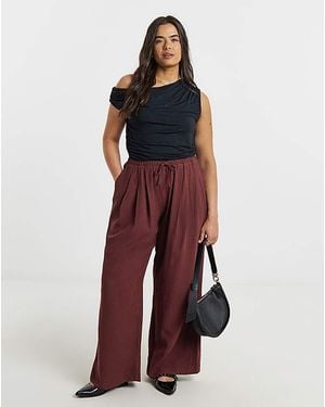 Simply Be Pleat Front Palazzo Trouser - Red
