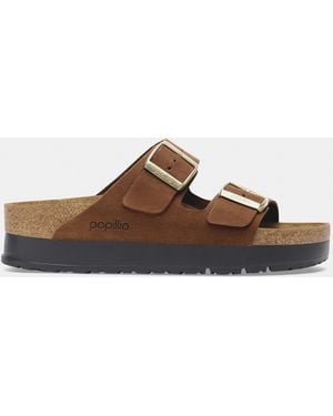Birkenstock Arizona Flex Platform Nubuck - Brown