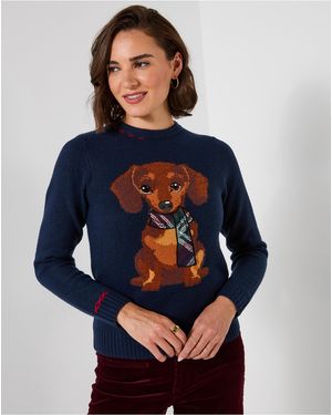 Joe Browns Trixie Embroidered Dog Jumper - Blue