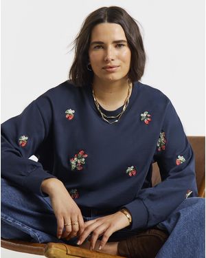 Simply Be Hearts & Floral Sweatshirt - Blue