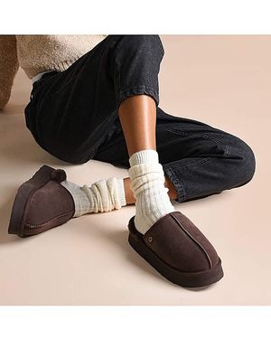 Just Sheepskin|Totes Just Sheepskin Ladies Mabel Mule Slipper - Black
