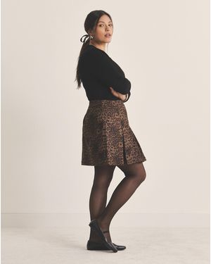 Simply Be Suedette Pleated Mini Skirt - Natural